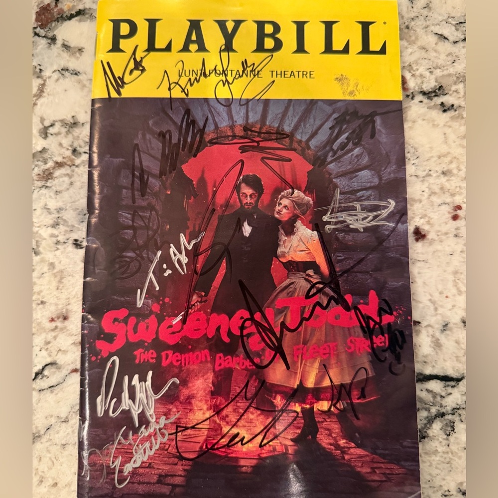 Sweeney Todd Revival previews signed playbill